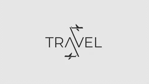 Travel with plane icon animation. alpha channel Vídeo Stock 342423252