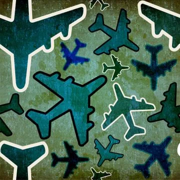 Travel by plane vintage pattern Stock Illustration