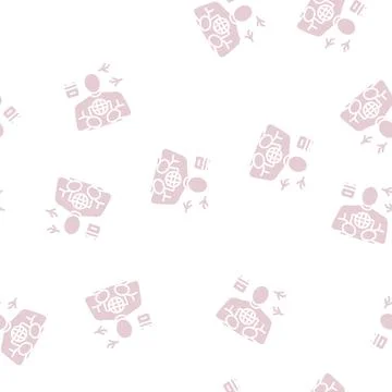 Travel planner glyph seamless pattern Stock Illustration