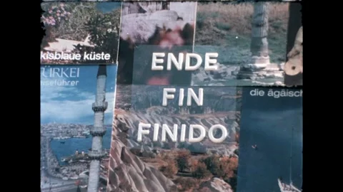 Travel Posters Collage Stock Footage 278040270