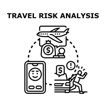 Travel risk analysis planning for safe journeys Stock Illustration