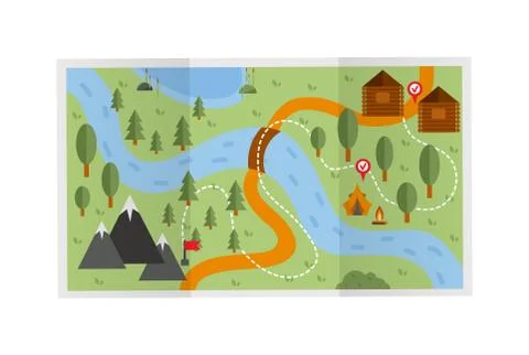 Travel route map vector illustration Stock Illustration
