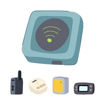 Travel router devices providing wireless internet connectivity Stock Illustration