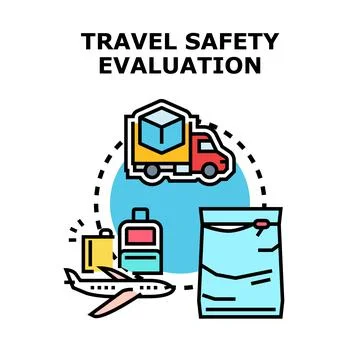 Travel safety evaluation planning checking journey security イラスト素材