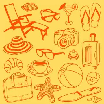Travel seamless background Stock Illustration