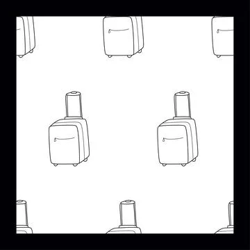 Travel seamless pattern. Baggage repeat background. Linear suitcases Isolated Stock Illustration