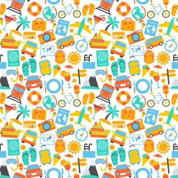 Travel seamless pattern イラスト素材