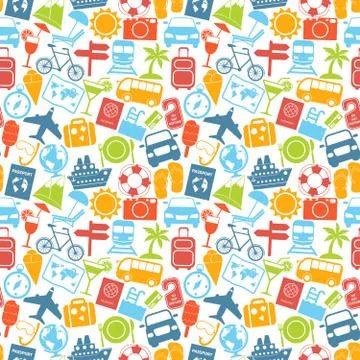 Travel seamless pattern イラスト素材