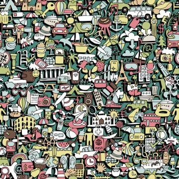 Travel seamless pattern Stock Illustration