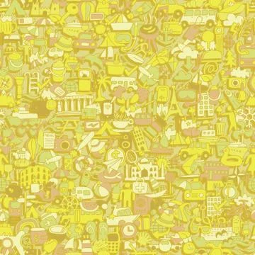 Travel seamless pattern Stock Illustration