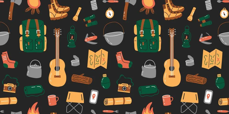 Travel seamless pattern Stock Illustration