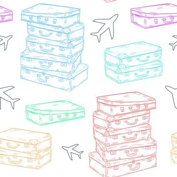 Travel seamless pattern vector illustration Stock Illustration