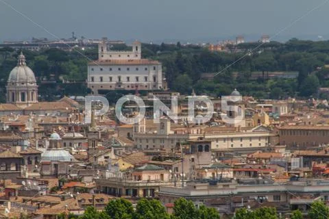 Travel Series - Italy. View above downtown of Rome, Italy. Stock Photos