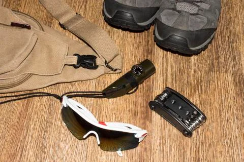 Travel set items Stock Photos