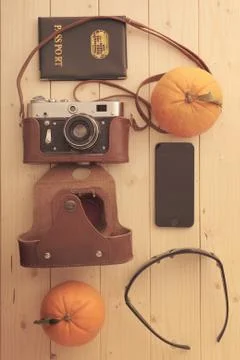Travel set of things Stock Photos