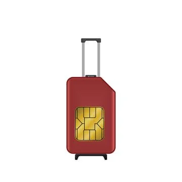 Travel SIM vector illustration. Roaming. Luggage. Stock Illustration