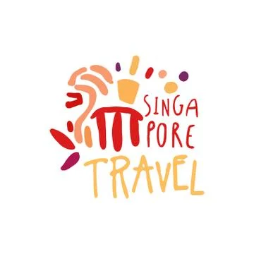Travel to Singapore Marina Bay Sands logo design Stock Illustration