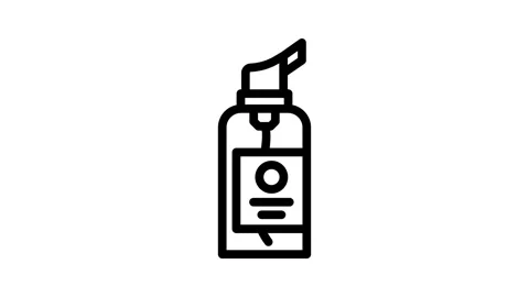 Travel size liquid soap line animation Stock Footage 326748100