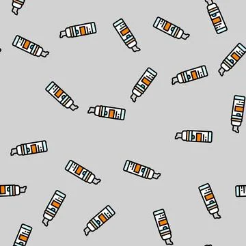 Travel size liquid soap vector seamless pattern 스톡 일러스트