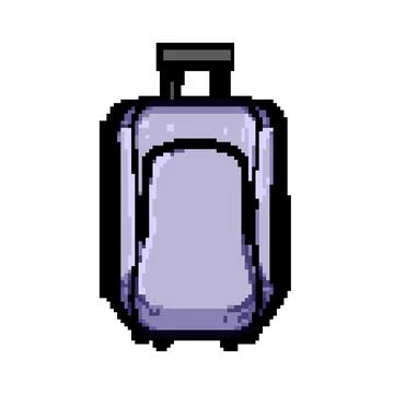 Travel soft shell suitcase pixel art vector illustration Stock Illustration