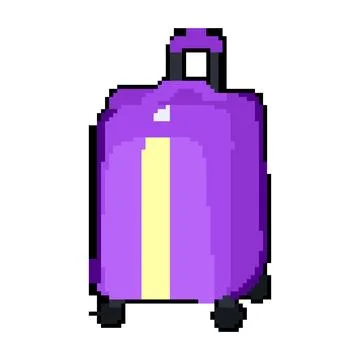 Travel soft shell suitcase pixel art vector illustration Stock Illustration