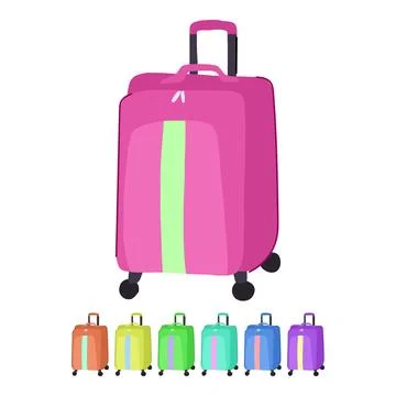 Travel soft shell suitcase vector cartoon graphic Stock Illustration
