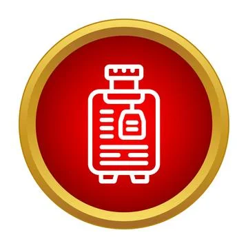 Travel suitcase icon representing baggage and journey concepts Stock Illustration