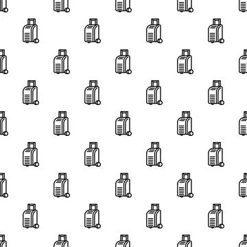 Travel suitcase outline seamless pattern repeating background 스톡 일러스트