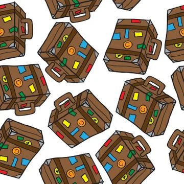 Travel suitcase pattern Stock Illustration