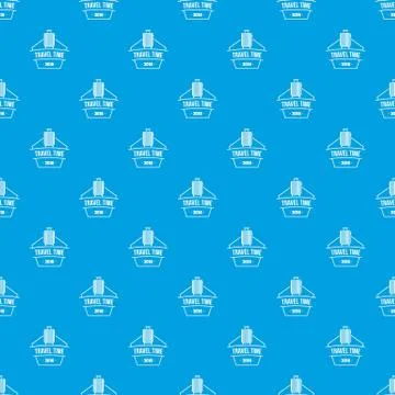 Travel suitcase pattern seamless blue イラスト素材