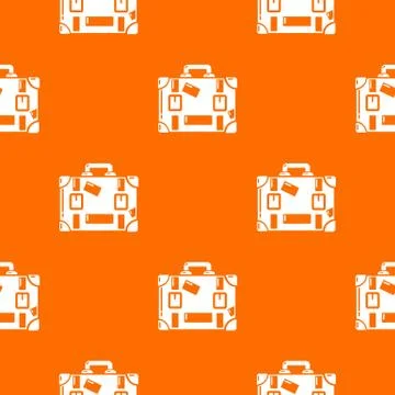 Travel suitcase pattern vector orange 스톡 일러스트