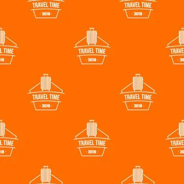 Travel suitcase pattern vector orange 스톡 일러스트