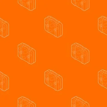 Travel suitcase pattern vector orange Stock Illustration