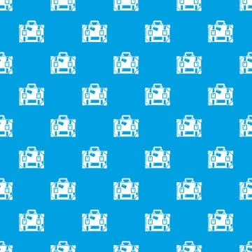 Travel suitcase pattern vector seamless blue 스톡 일러스트