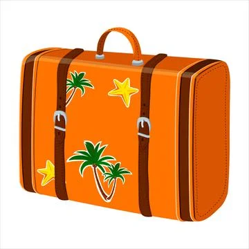 Travel suitcase, retro suitcase. vector isolated on a white background Stock Illustration