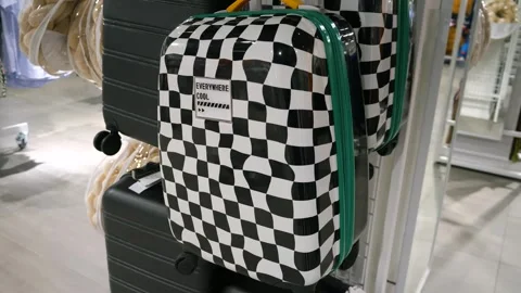 Travel suitcase in the store. Stock Footage 266863056