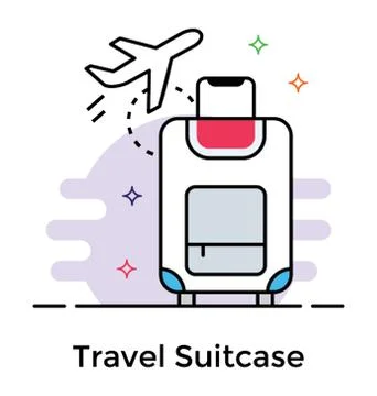 Travel suitcase vector, flat icon Stock Illustration