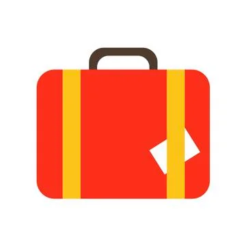 Travel Suitcase on white background. Vector illustration in trendy flat style Stock Illustration