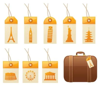 Travel tags Stock Illustration