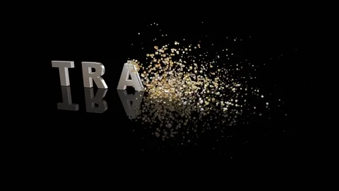 Travel text dissolve into particles Stock Footage 146758181