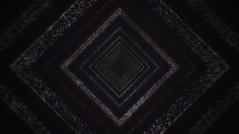 Travel through abstract technology digital LED tunnel from dots. Glowing ba.. イラスト素材