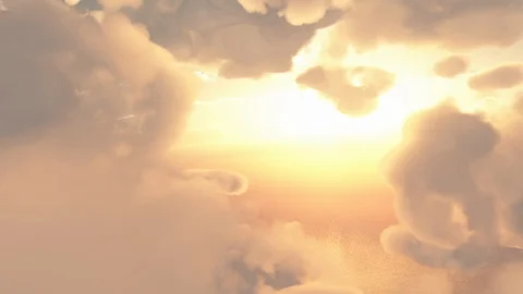 Travel through clouds into sunset Stock Footage 102229070