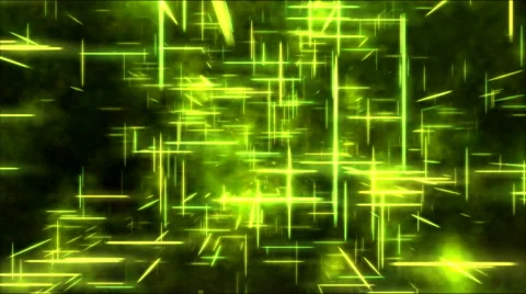 Travel through a grid of light beams - Loop Yellow Video stock 45828230