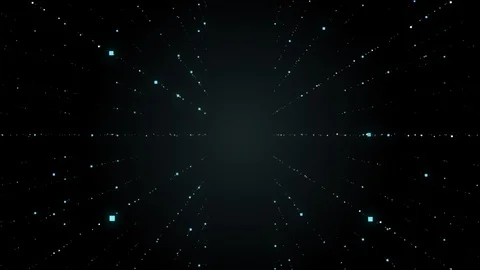 Travel through in space through gradually located dots and squares elements. Stock Footage 116142651