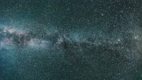 Travel through the starry space inside the dark green Andromeda galaxy. View of  Stock Footage 149162958