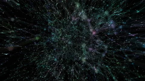Travel through time and space, stars and nebulae. Beautiful fireworks, colorful Stock Footage 120145751