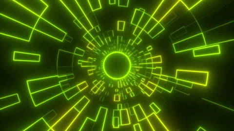 Travel through time and space at high speed, Moving bright neon lines Stock Footage 343726571