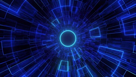 Travel through time and space at high speed, Moving bright neon lines Stock Footage 343726591