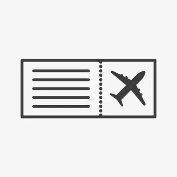 Travel ticket vector icon. Flight ticket sign. Illustrazione stock