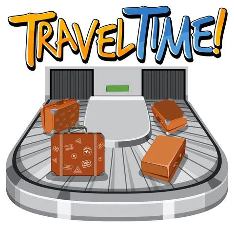 Travel Time typography design with Stock Illustration